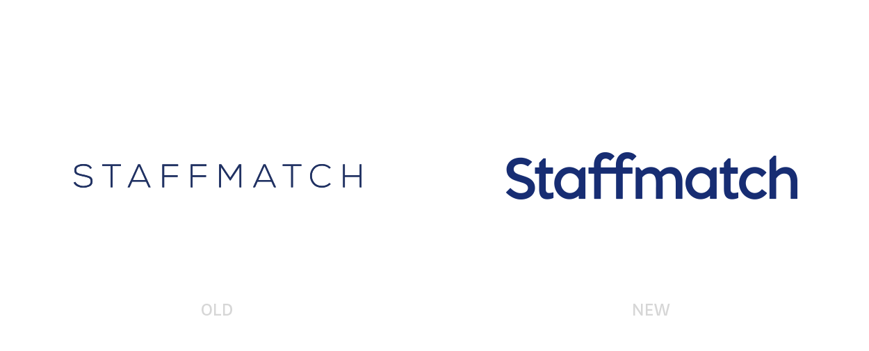 Old and new logo, staffmatch